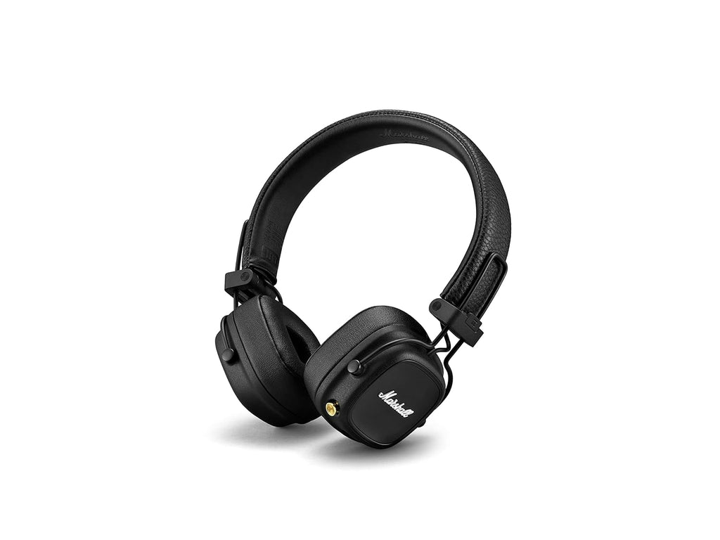 Marshall Major IV Wireless Bluetooth On-Ear Headphones with Mic | 80+ Hours Playtime | Wireless Charging | Signature Sound | Black