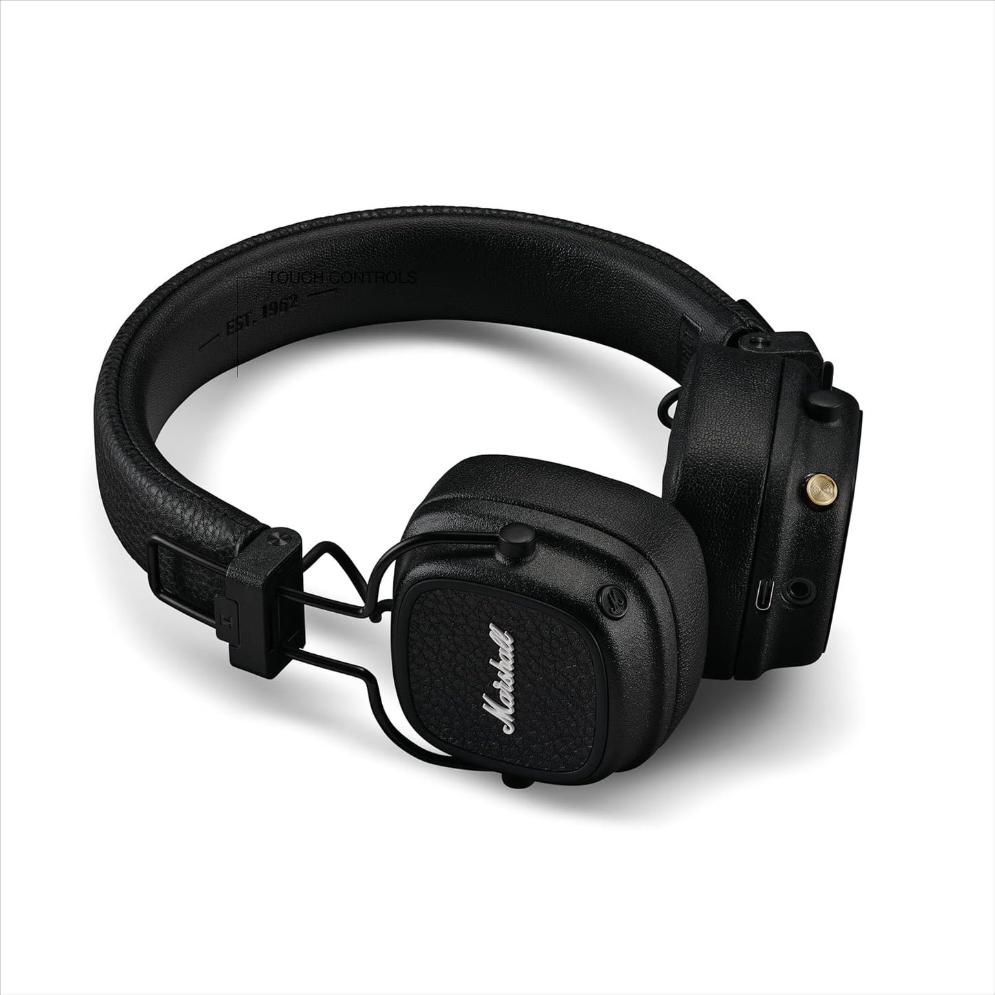 Marshall Major V Wireless On-Ear Headphones (Black) | 100 + Hours Playtime | Wireless Charging | Bluetooth LE Audio | Suraj Electronics Delhi NCR