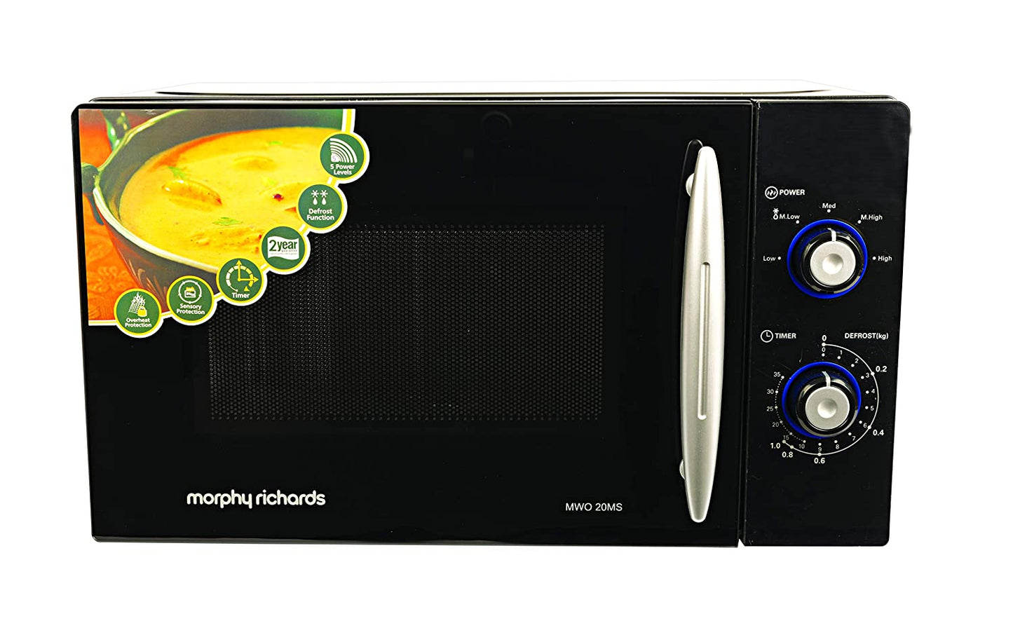Morphy Richards 20 MS 20 L Solo Microwave Oven Black | 5 Power Levels | Mirror Finish | Suraj Electronics Delhi NCR