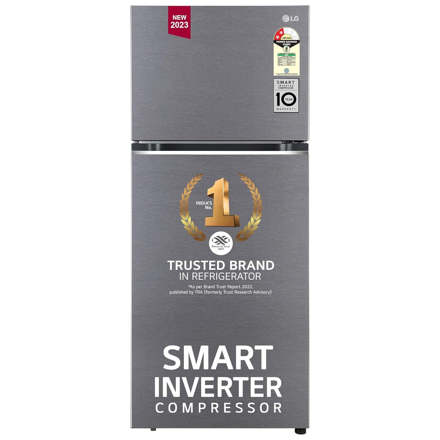 LG GL-N412SDSY 380L 2 Star Frost-Free Double Door Refrigerator (Smart Inverter, Express Freeze, Dazzle Steel)
