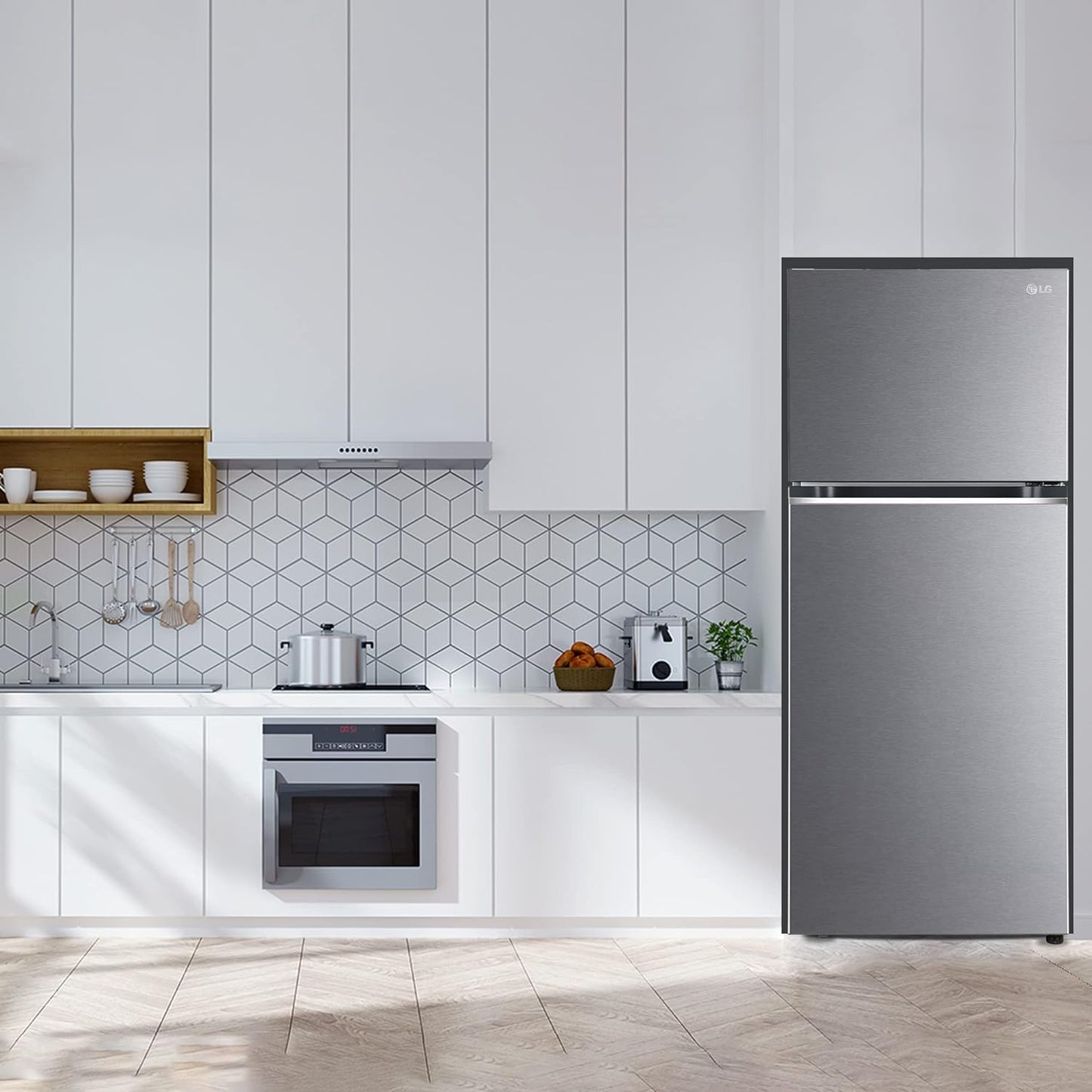 LG GL-N412SDSY 380L 2 Star Frost-Free Double Door Refrigerator (Smart Inverter, Express Freeze, Dazzle Steel)