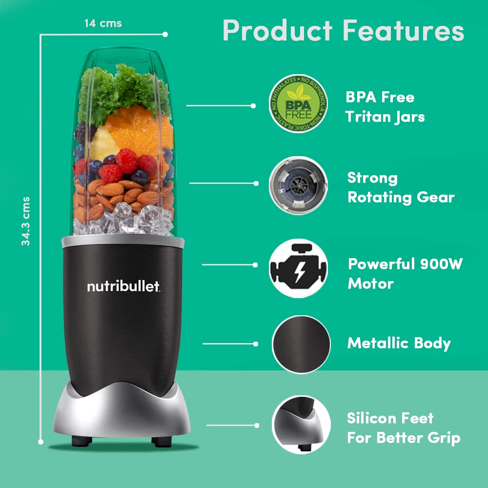 NutriBullet NB9-1249K 900W Blender | Nutrient Extractor | Compact Smoothie Maker | Suraj Electronics Delhi NCR