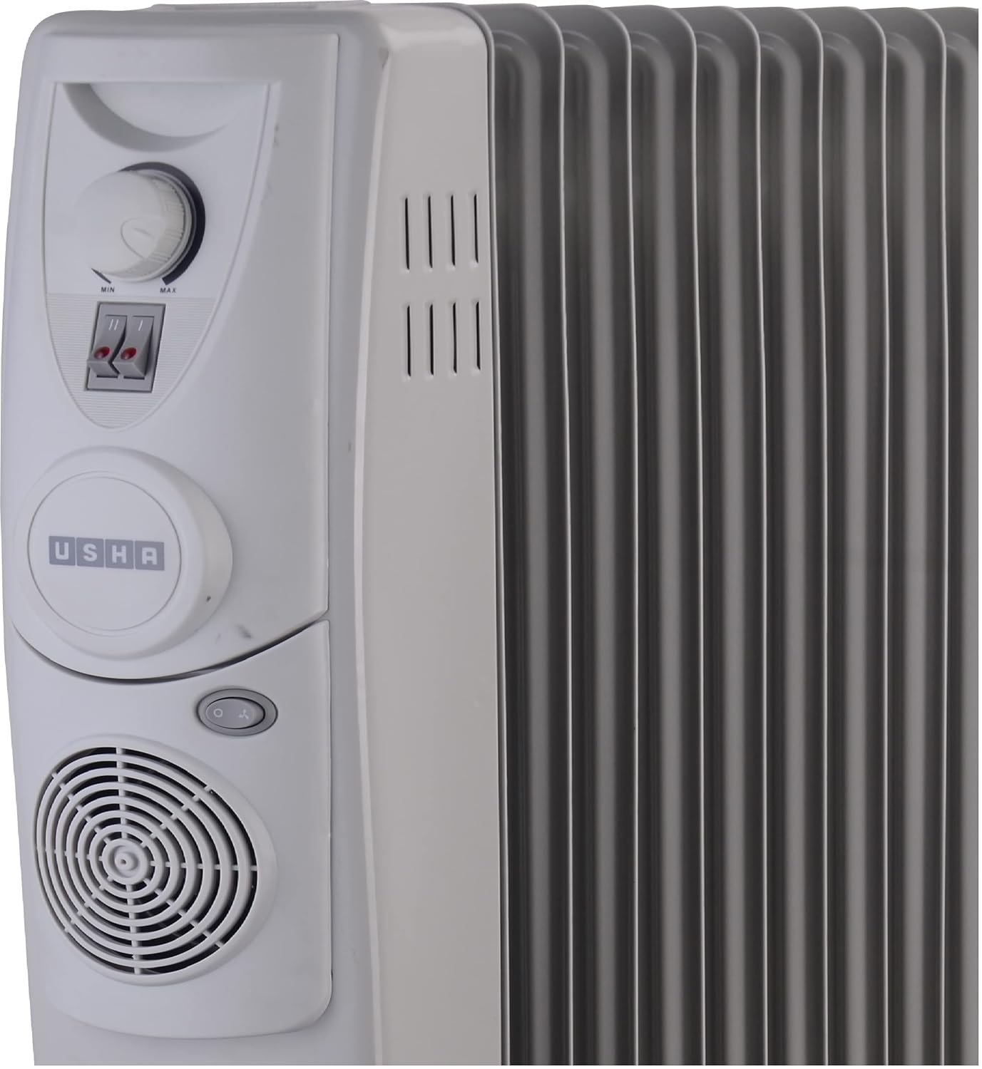 Usha OFR 4211 F PTC 11-Fin 2900 W Oil Filled Radiator Room Heater with Fan (White) | Suraj Electronics Delhi NCR