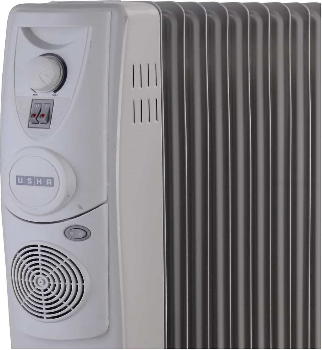 Usha OFR 13 Fin 2900 Watt 4213 F PTC Room Heater with Fan Heater (White, Oil Filled Radiator)