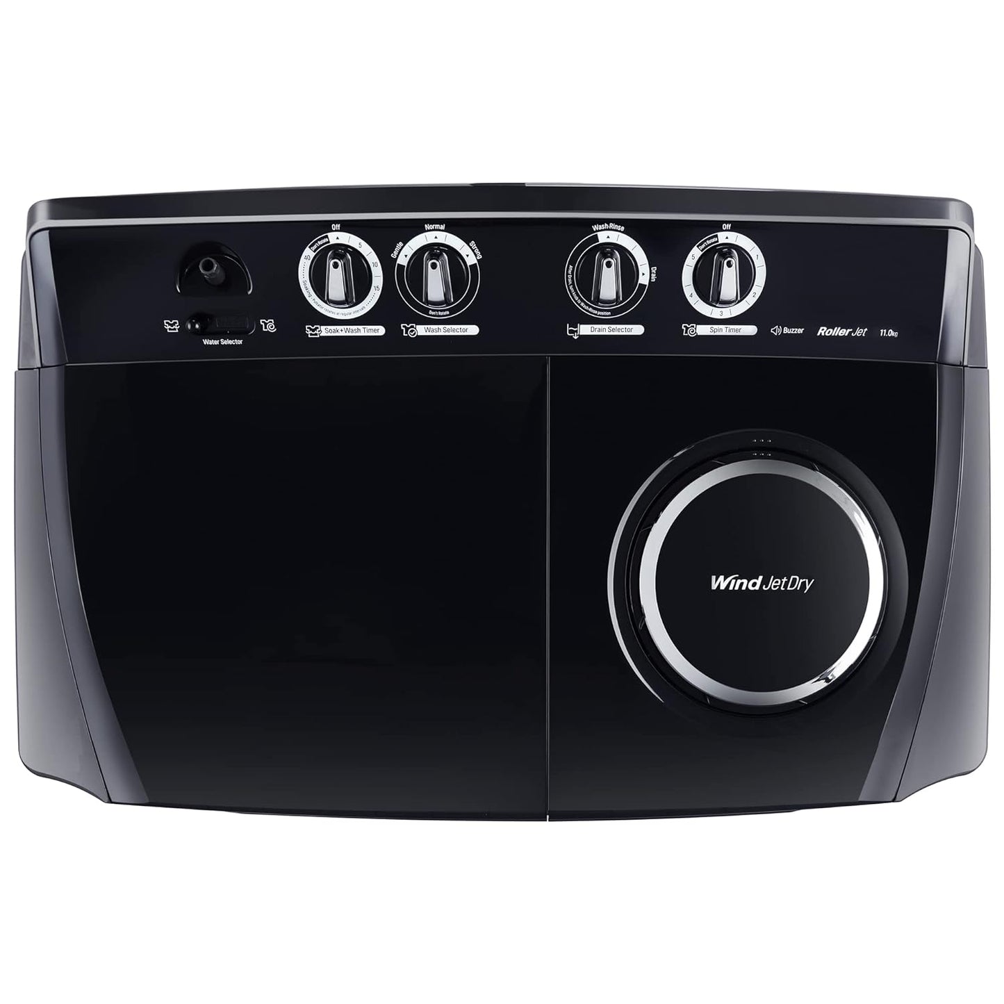 LG P115ASKAZ 11.5 Kg 5 Star Wind Jet Dry Rat Away Technology Semi-Automatic Top Loading Washing Machine ( Roller Jet Pulsator, Punch + 3, Middle Black)