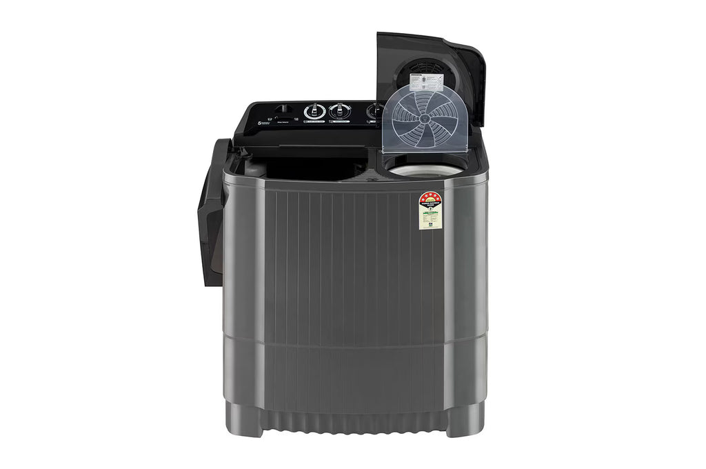 LG P9555SKAZ 9.5Kg, Semi Automatic Top Load Washing Machine, , Roller Jet Pulsator + Soak, Rat Away, Middle Black)