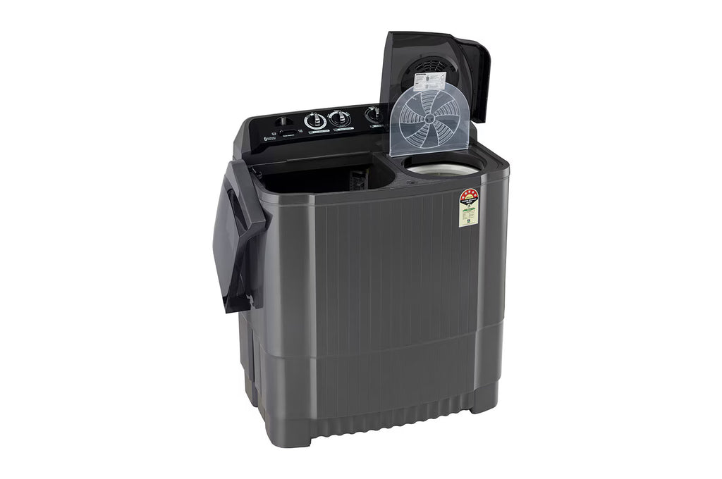 LG P9555SKAZ 9.5Kg, Semi Automatic Top Load Washing Machine, , Roller Jet Pulsator + Soak, Rat Away, Middle Black)