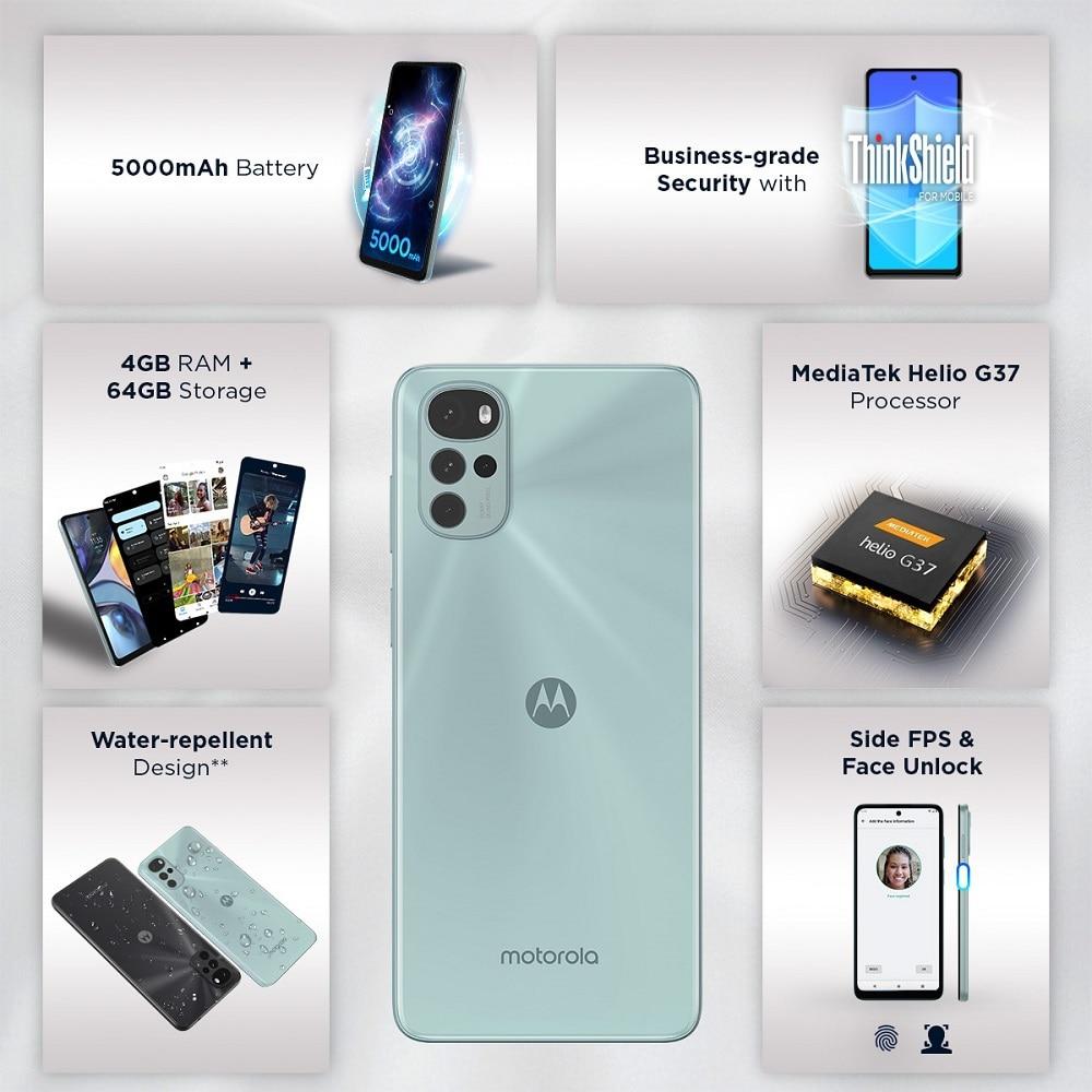 Moto g22 64 GB, 4 GB RAM, Mint Green, Mobile Phone