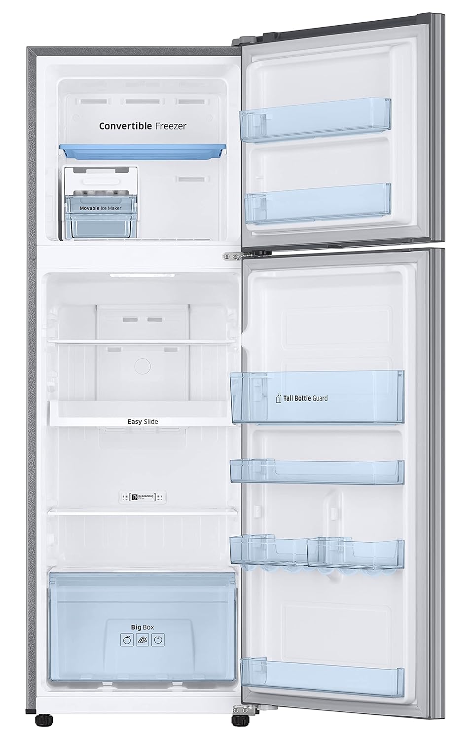 Samsung RT30C3732S8/HL 256L 2 Star Frost Free Convertible Inverter Double Door Refrigerator – Elegant Inox, Digital Inverter, Power Cool