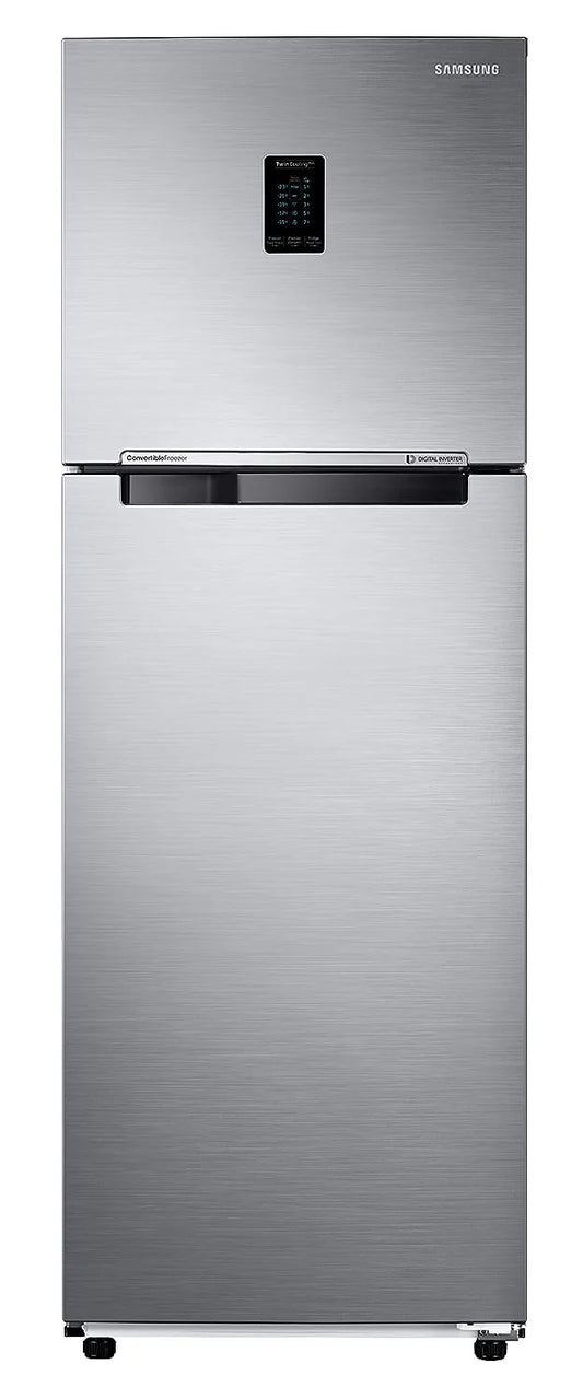 Samsung 322L 2 Star Inverter Frost-Free Convertible 5 In 1 Double Door Refrigerator Appliance (RT37C4522S8/HL,Elegant Inox )