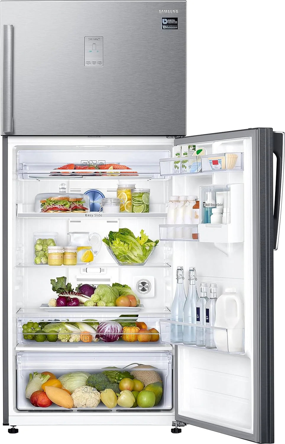 Samsung RT56C637SSL/TL 530 L, 1 Star, Convertible 5-in-1, Digital Inverter, Frost Free Double Door Refrigerator (Silver, Real Stainless)