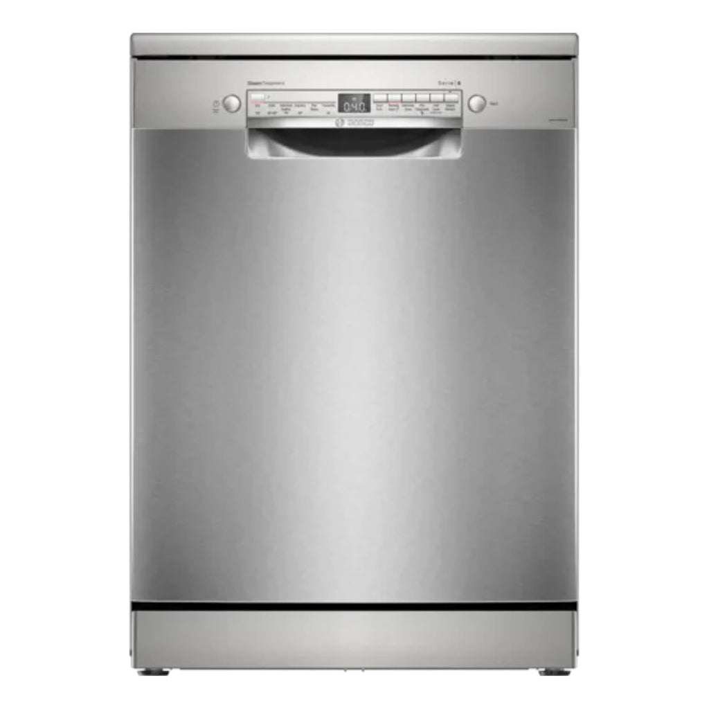 Bosch SMS6IKI01I Series 6 14 Place Setting Dishwasher (Wi-Fi Enabled, EcoSilence Drive, HygienePlus, ExtraDry, Brushed Steel, Freestanding)