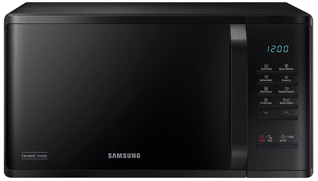 Samsung MS23A3513AK/TL 23L Solo Microwave Oven (Black, Ceramic Enamel, Quick Defrost, AutoCook, ECO Mode, Child Lock)