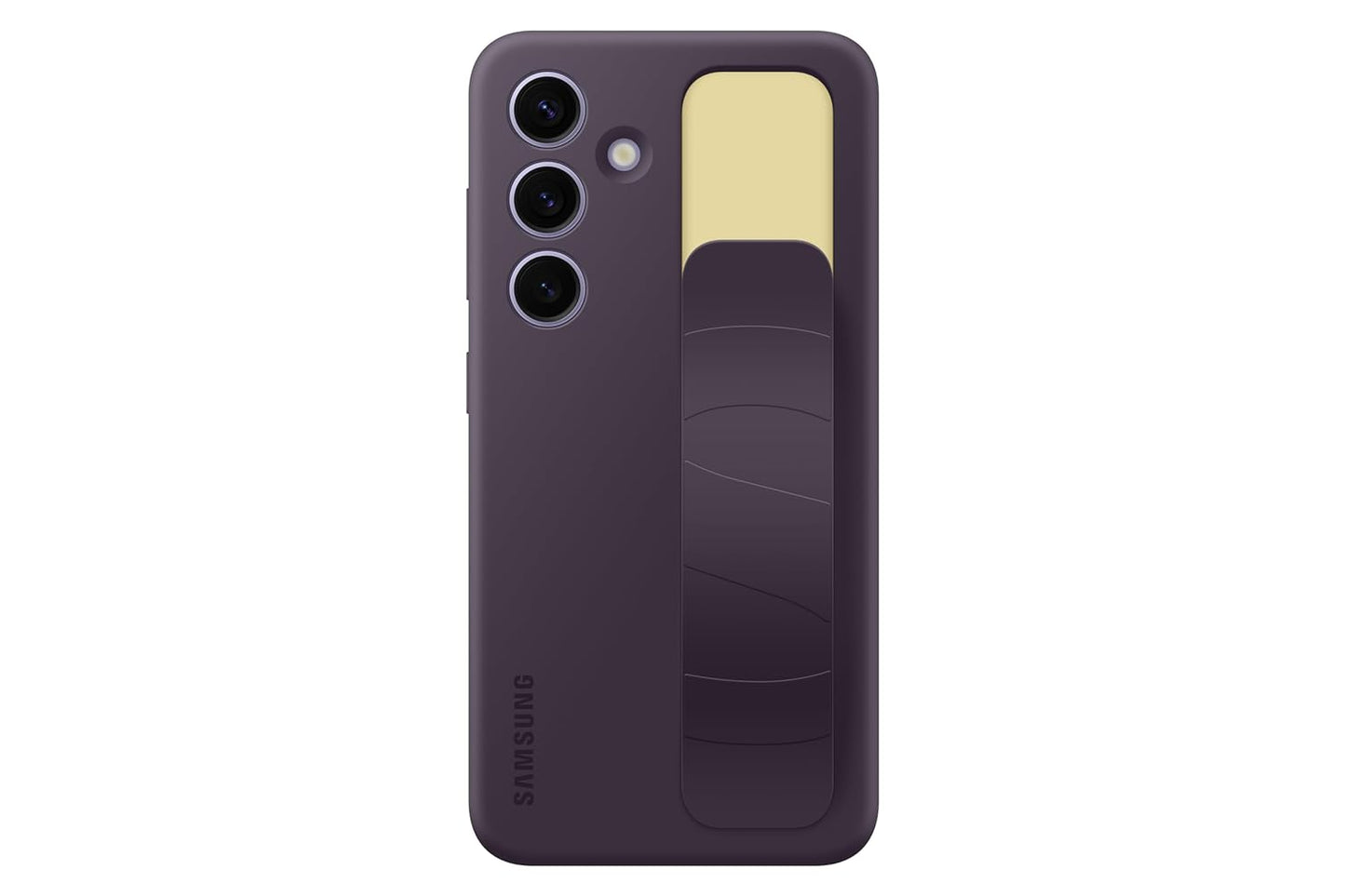 Samsung Galaxy S24 5G Standing Grip Case (Dark Violet) | Soft Silicone Kickstand Cover | Suraj Electronics Delhi NCR