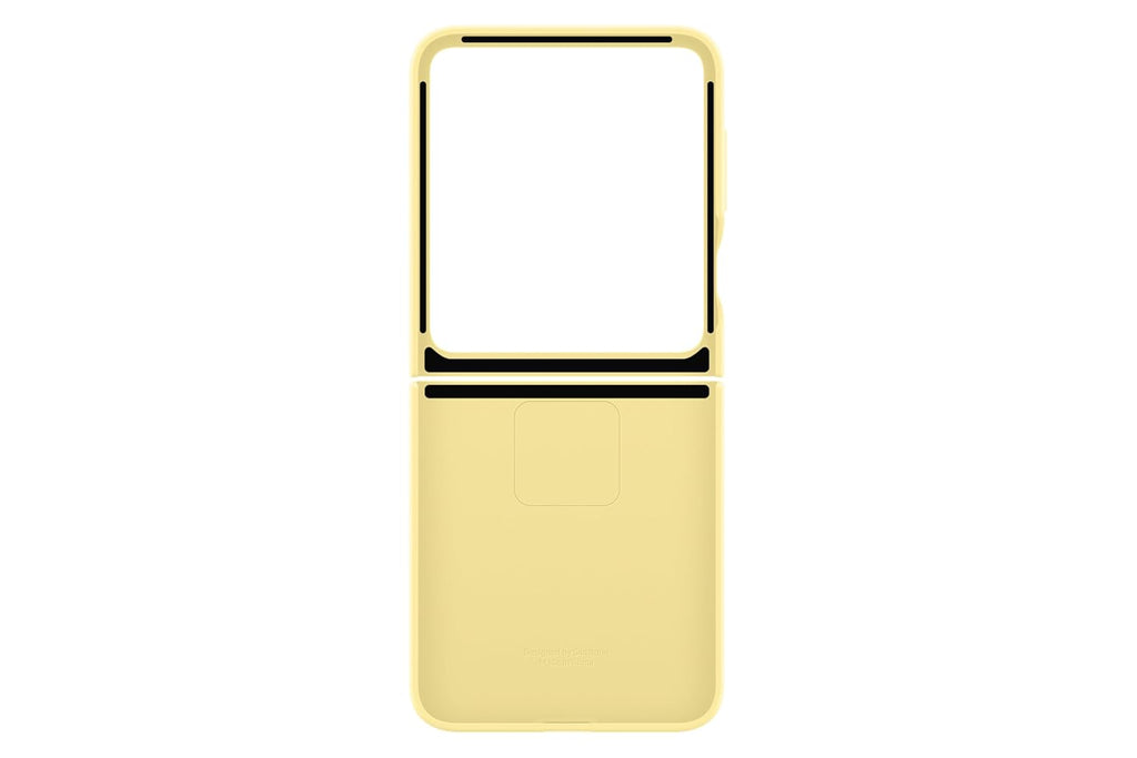 Samsung Galaxy Z Flip6 Silicone Case Yellow | Slim Soft-Touch Design | Built-In Ring Grip | Suraj Electronics Delhi NCR
