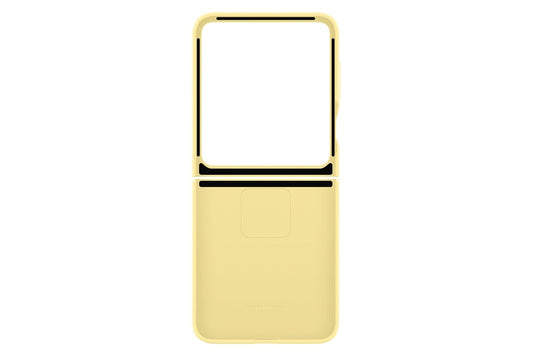 Samsung Galaxy Z Flip6 Silicone Case Yellow | Slim Soft-Touch Design | Built-In Ring Grip | Suraj Electronics Delhi NCR