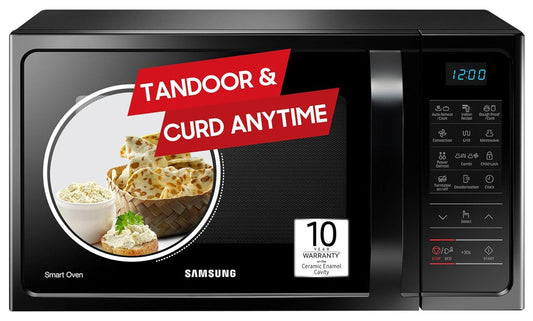 Samsung MC28A5013AK/TL 28L Convection Microwave Oven (Black) – Curd Making, Grill, Auto Cook, Ceramic Enamel Cavity