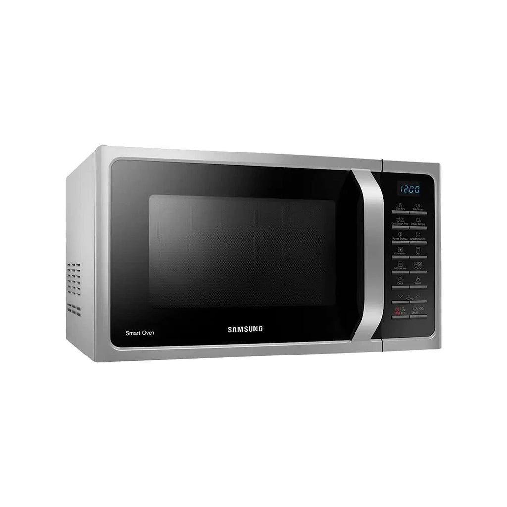 Samsung MC28A5025VS/TL 28L Convection Microwave Oven with Slim Fry, Crusty Plate & Ceramic Enamel Cavity – Silver