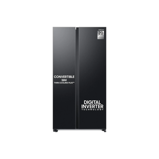 Samsung RS76CG8103B1HL 653L 3 Star Inverter Side-by-Side Refrigerator | Twin Cooling Plus | Wi-Fi Enabled with SmartThings | Black