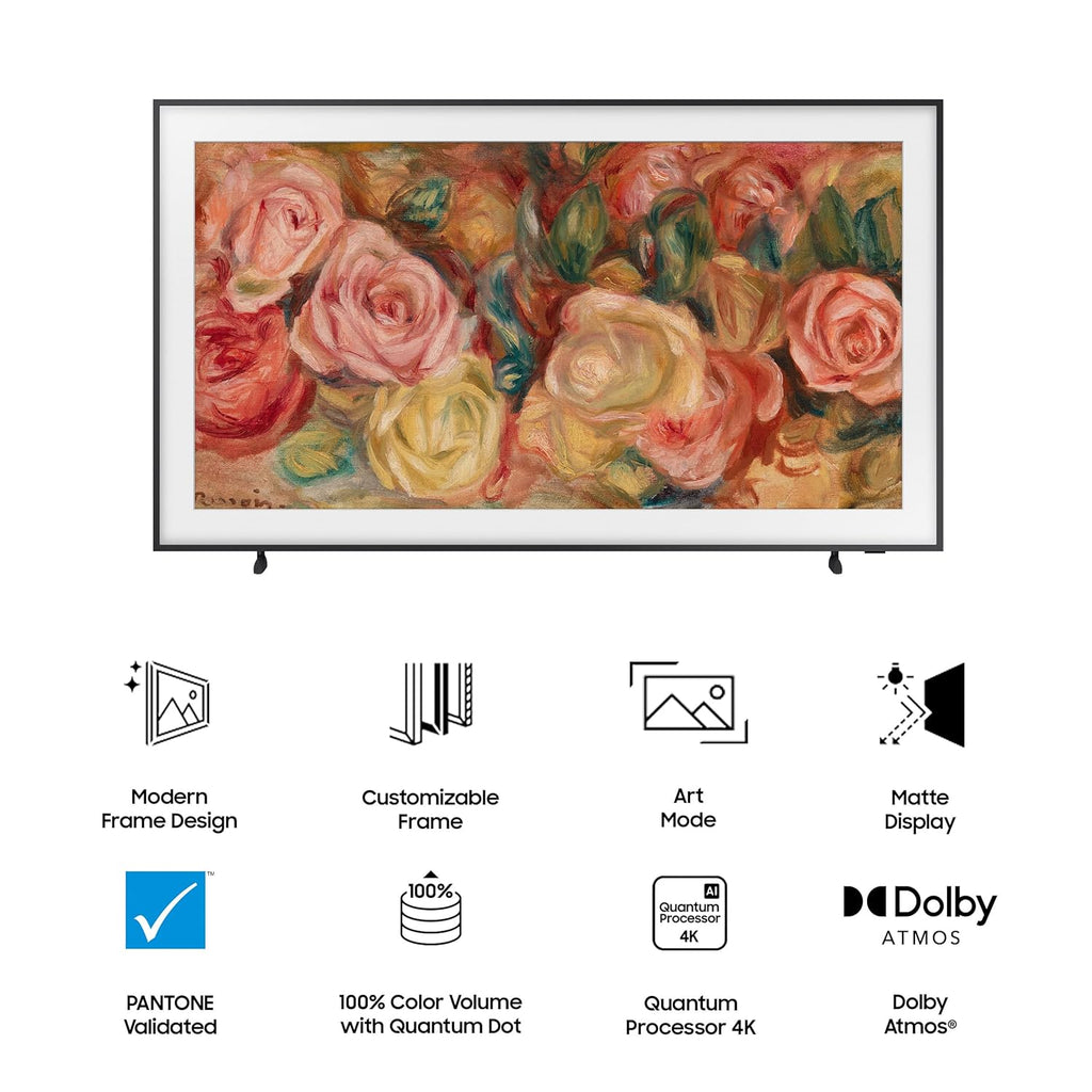 Samsung The Frame Series QA75LS03FAUXXL 75 Inch QLED 4K TV | Matte Display | Art Mode | Dolby Atmos | Alexa Built-in