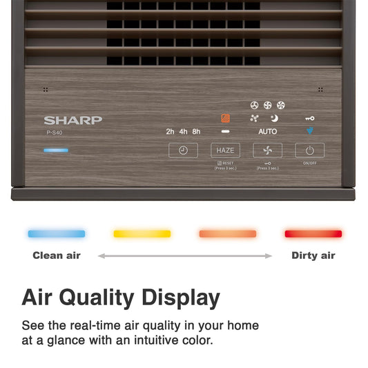 Sharp FP-S40M-T Air Purifier with Patented PCI Technology, HEPA Filter, Removes Bacteria, Virus, Mold, VOCs & Static charge, 4 Stage Filtration, Coverage Area Up To 330 Sq. Ft