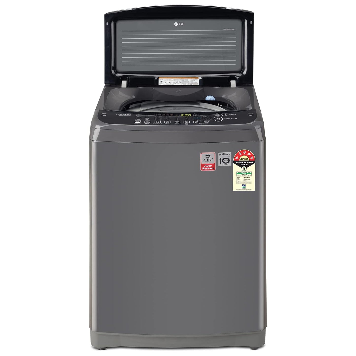 LG T80AJMB1Z 8 Kg 5 Star Inverter Fully Automatic Top Load Washing Machine with TurboDrum, Jet Spray+, Smart Closing Door – Middle Black