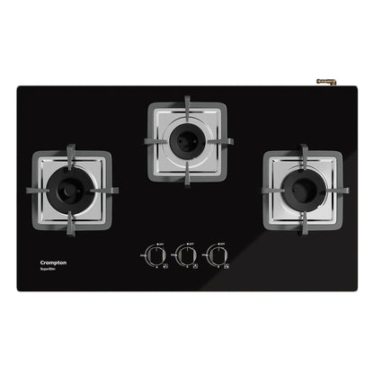 Crompton TAB-SUHB783-MBL SuperSlim Hobs HalfBrass 78cm 3 Burners Midnight Black