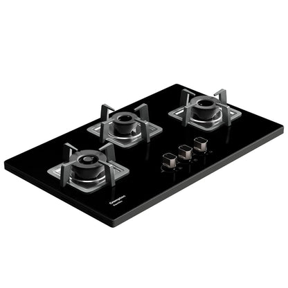 Crompton TAB-SUHB783-MBL SuperSlim Hobs HalfBrass 78cm 3 Burners Midnight Black