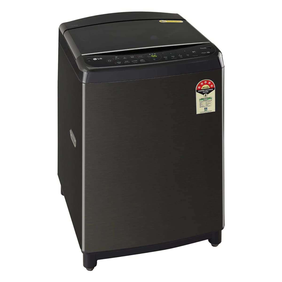 LG THD10SWP 10 Kg Inverter Wi-Fi Top Load Washing Machine (Platinum Black) | Steam, TurboWash, 6 Motion DD