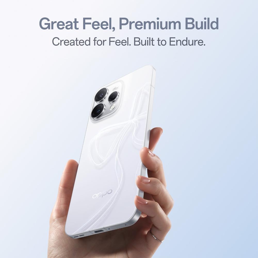 Oppo Reno15 5G 256 GB, 12 GB RAM, Glacier White, Mobile Phone