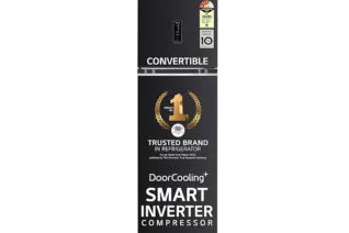 LG GL-T312TESX 272L 3 Star Frost Free Double Door Convertible Refrigerator | Smart Inverter Compressor | Door Cooling+ | Ebony Sheen
