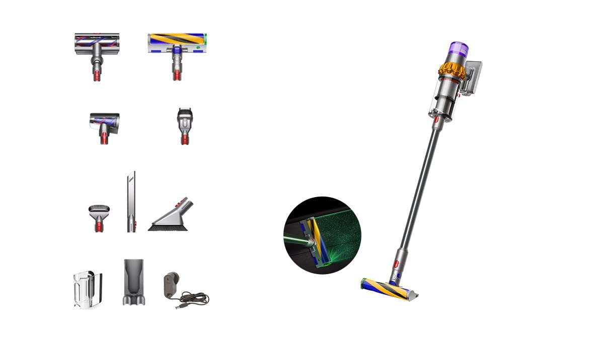 Dyson V15 Detect Cord-Free Vacuum Cleaner | Laser Slim Fluffy Head | LCD Display | 60 Min Runtime | Suraj Electronics Delhi NCR