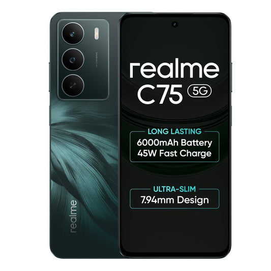 Realme C75 5G 128 GB, 4 GB RAM, Black, Mobile Phone