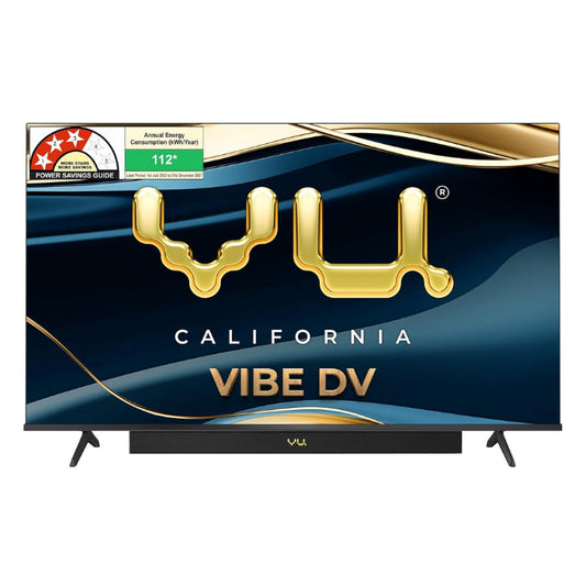 VU 43VIBE-DV 3 Years Warranty 43 Inch 4K QLED Google TV with Dolby Vision & Atmos, 88W Soundbar, HDMI 2.1, MEMC, Game Mode & Bezel-Less Design