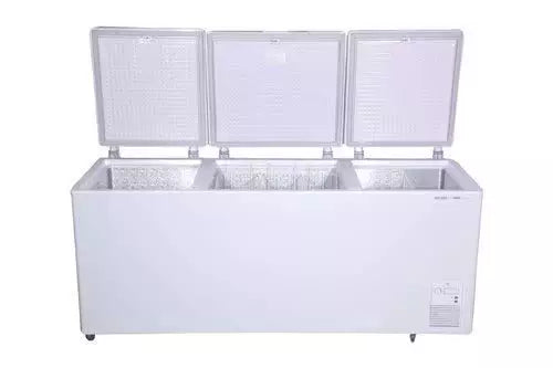 Voltas CF600TA4 600 Litre 3 Door Deep Freezer – Heavy Duty Commercial Chest Freezer with Lock & Castor Wheels (White)