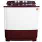 Voltas Beko WTT10/UCABRSSWH4PTD 10 Kg Semi Automatic Top Load Washing Machine, 5 Star (Burgundy) | Fast Dry™, Double Waterfall, Special Pulsator Wash, Cassette Filter