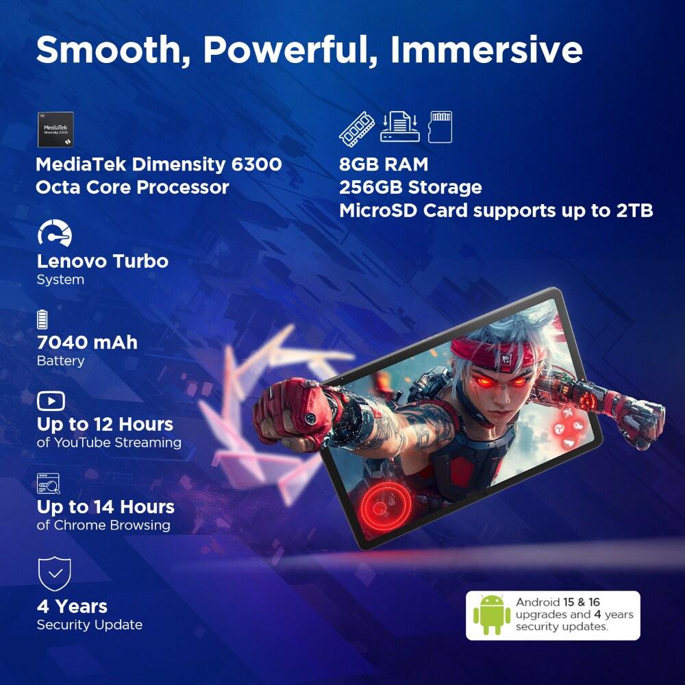 Lenovo Idea Tab 27.94 cm (11 inch) WiFi + 5G Tablet with Pen, 256 GB, 8 GB RAM, Grey, ZAFM0706IN