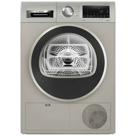 BOSCH WPG23108IN Series 4 8kg Fully Automatic Front Load Condenser Dryer | Sensitive Drying System | AutoDry | Fluff Filter | Silver Inox | Made in India