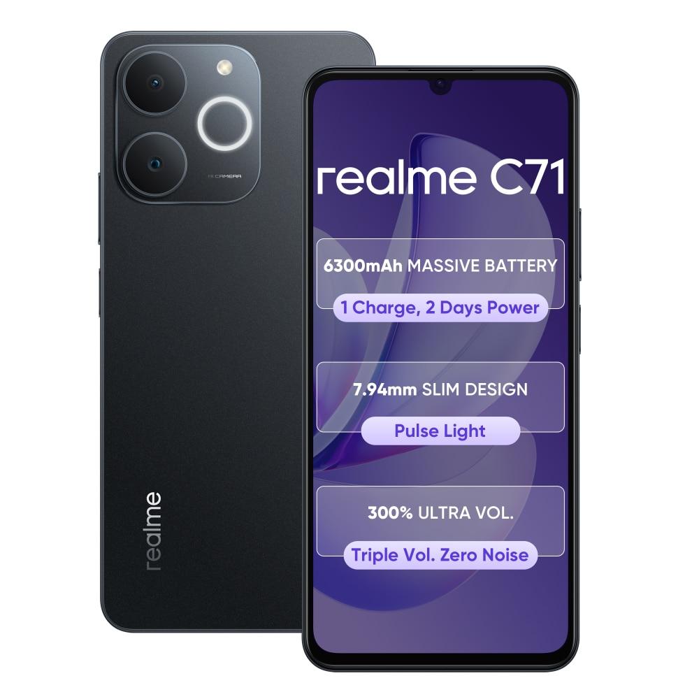 Realme C71 128 GB, 6 GB RAM, Black, Mobile Phone
