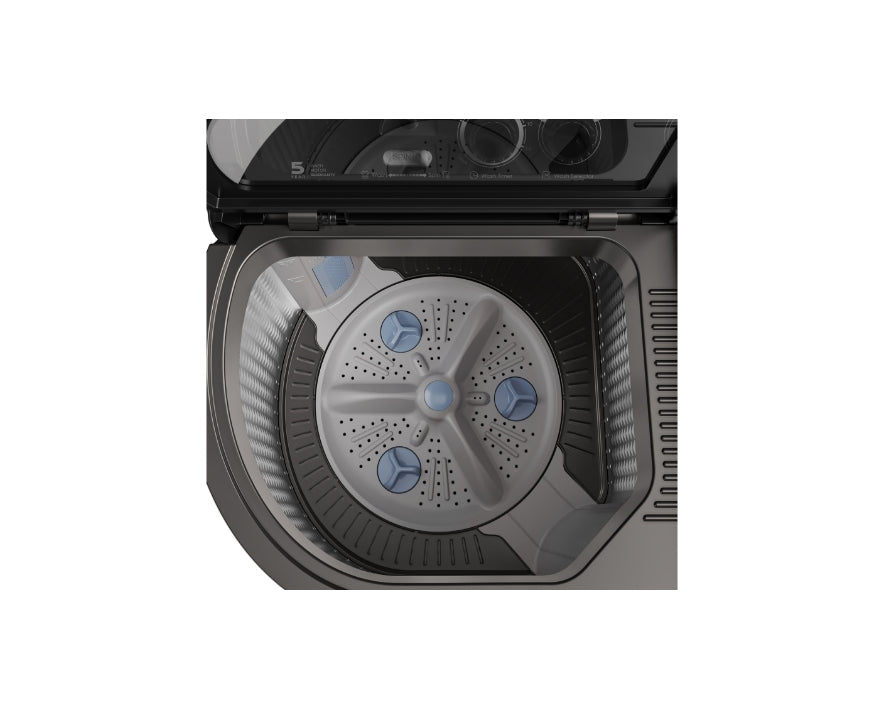 Godrej WSEDGE JAZZ 115 5.0 DB3 M CSGR 11.5 Kg 5 Star Semi-Automatic Top Load Washing Machine (Crystal Grey, Tri-Roto Scrub Pulsator, PowerMax Wash Motor)
