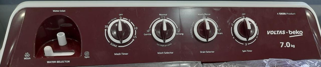 Voltas Beko WTT70DLIM 7Kg Semi Automatic Top Loading Washing Machine (Burgundy)