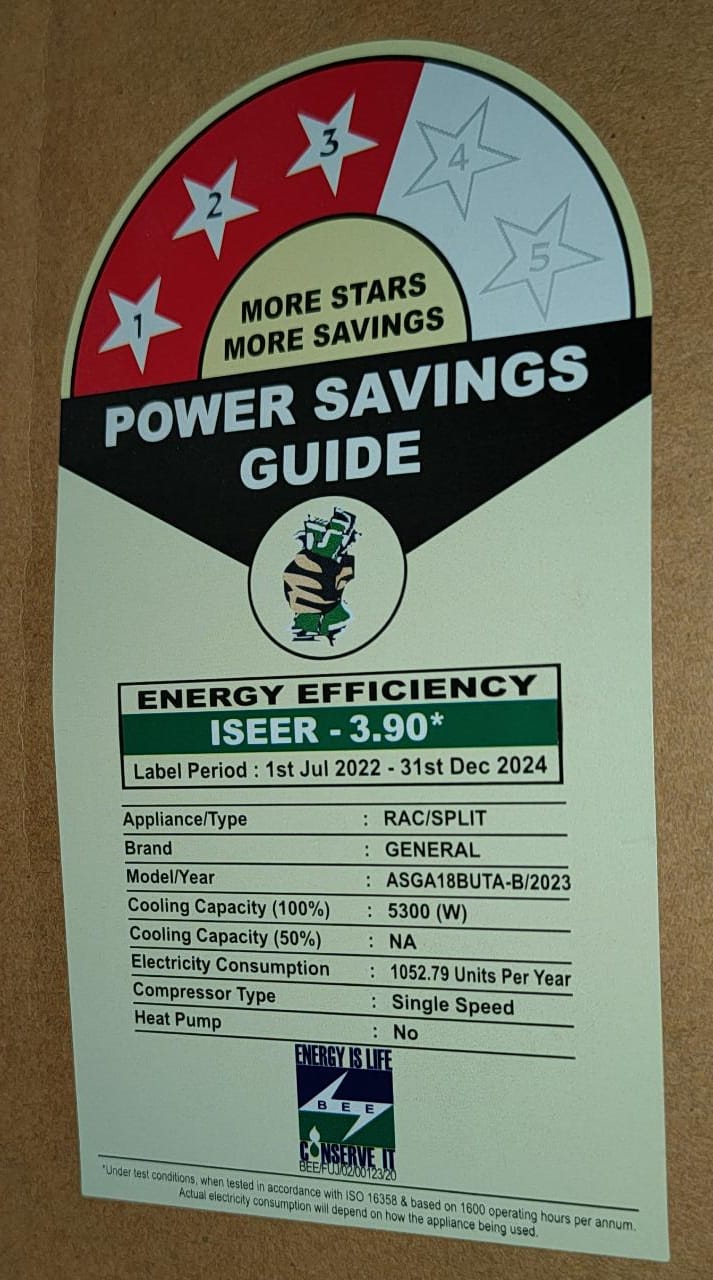 O General ASGA18BUTA 1.5 Ton 3 Star Split AC (Copper, Hyper Tropical Rotary Compressor, R32, 25m Long Air Throw) – Non-Inverter | Free Installation Delhi NCR only