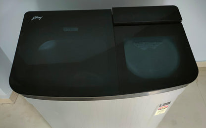 Godrej WSEDGE ULT 80 5.0 DB2M MIGR 8 Kg 5 Star With 460 PowerMax Wash Motor  Boderless Design ( With Toughened Glass Lid)