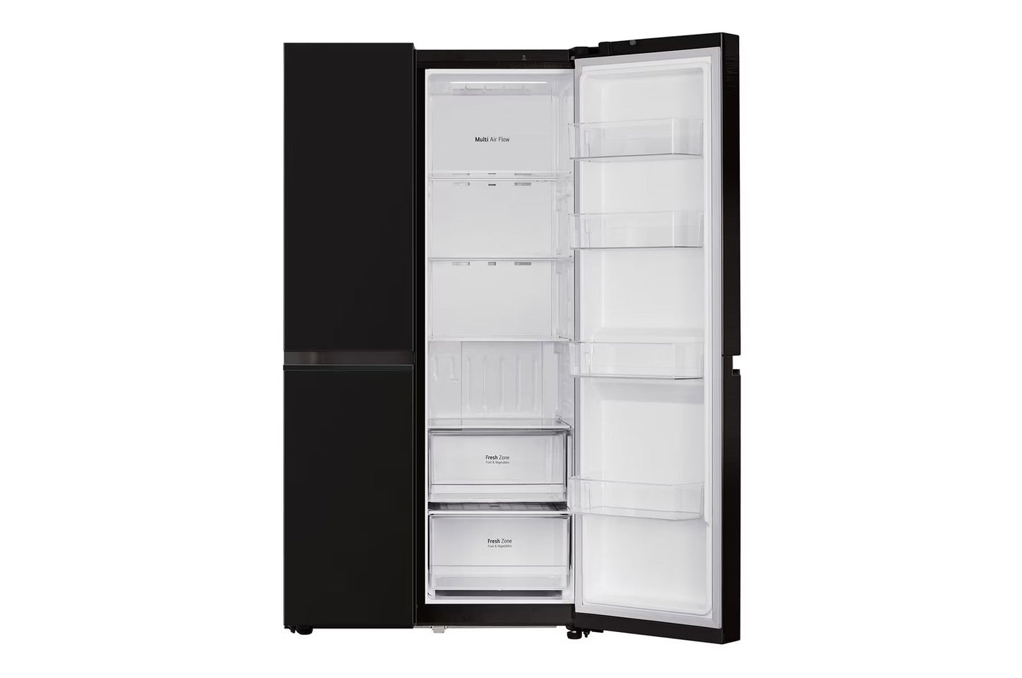 LG GL-B257JWB3 650 Litre 3 Star Side-by-Side Refrigerator | Convertible, Smart Inverter Compressor, Multi Air Flow, Smart Diagnosis, Western Black