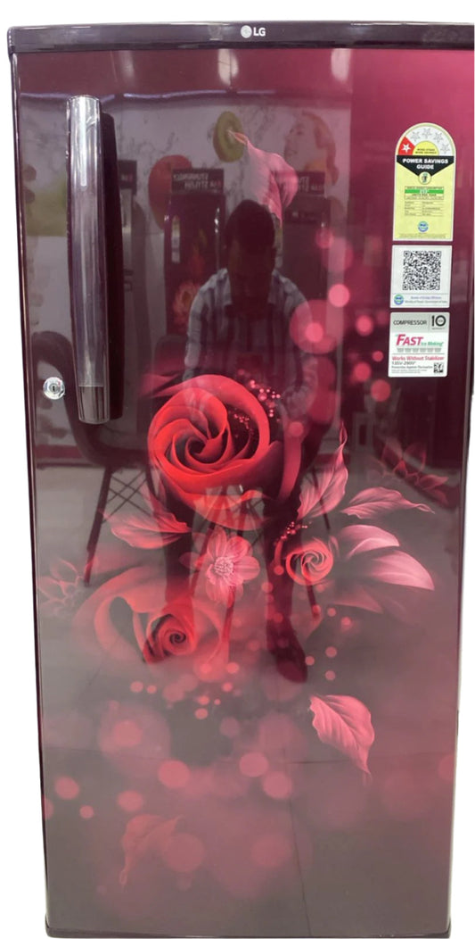 LG GL-B199OSEB 185 L 1 Star Direct Cool Single Door Refrigerator | Fast Ice Making | Stabilizer Free | Toughened Glass Shelves | Tinge Aqua Clear