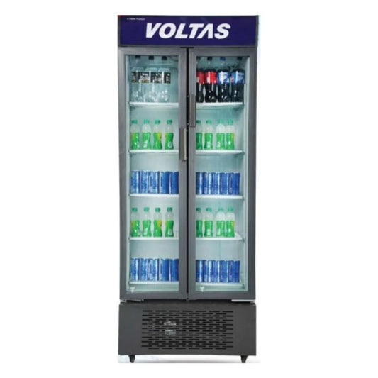 Voltas VC GT 550 DD P 550 Metallic EGRY Litre Double Door Visi Cooler | Commercial Display Refrigerator | Fan Cooling | LED Light