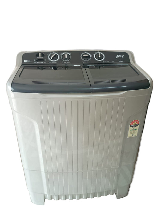 Godrej WSEDGE 90 5.0 TB3+M MIGR – 9 Kg 5 Star Semi-Automatic Top Loading Washing Machine with Toughened Glass Lids (Satin Grey)