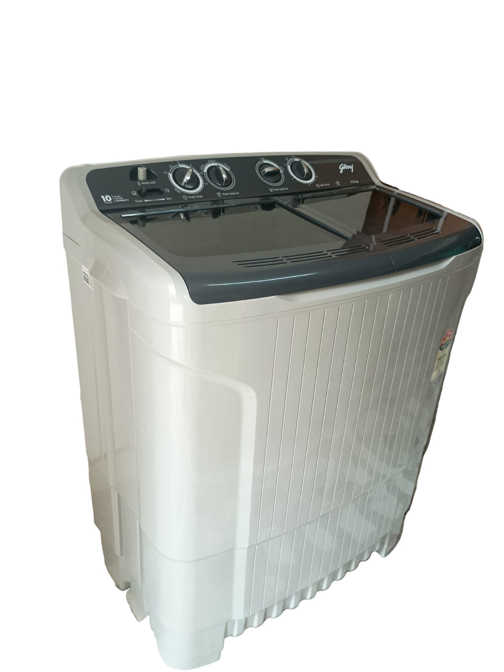 Godrej WSEDGE 90 5.0 TB3+M MIGR – 9 Kg 5 Star Semi-Automatic Top Loading Washing Machine with Toughened Glass Lids (Satin Grey)