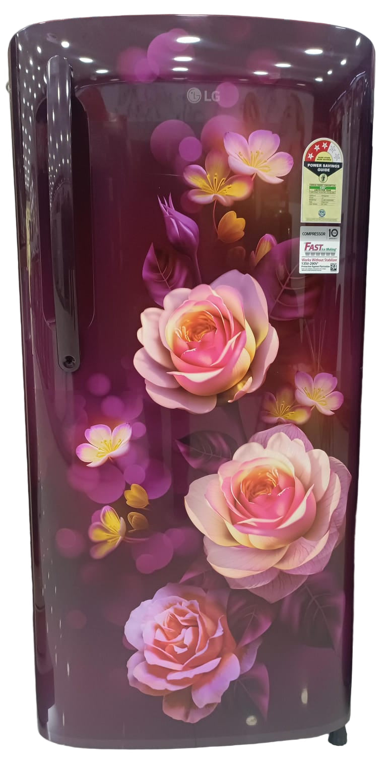 LG GL-B211HSBD, 201 Ltrs 3 Star Inverter Direct Cool Single Door Refrigerator,  Scarlet Bloom