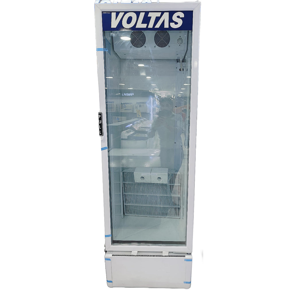 Voltas VC GT 550 SD V 550 Litre Visi Cooler | Single Door Commercial Refrigerator | LED Lighting | Heavy-Duty Glass Shelves | Fan-Based Cooling